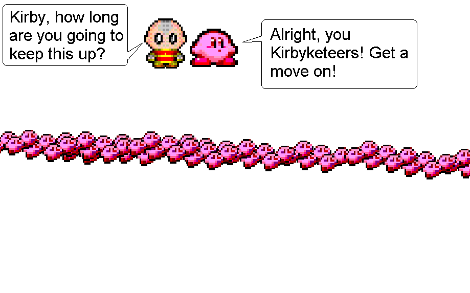 The Kirbyketeers (Aang and the Chickens) by nicktoonhero