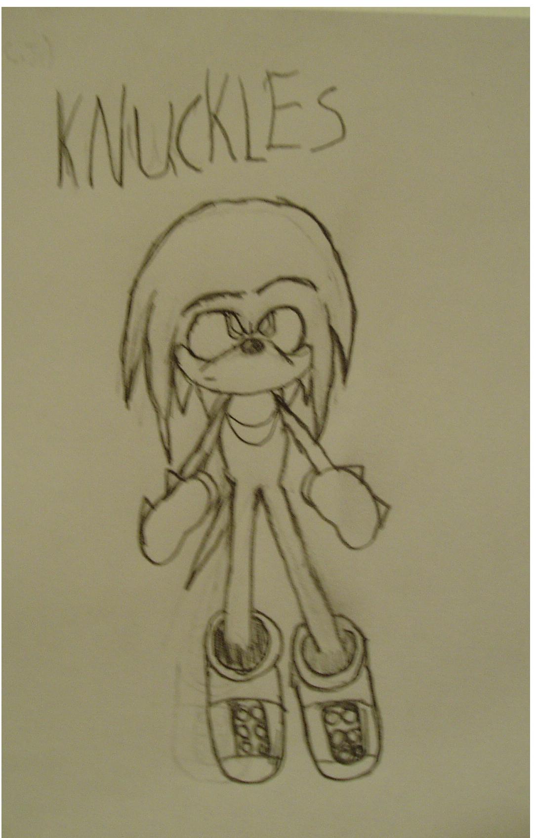 Knuckles(uncolored) by nights_the_hedgehog