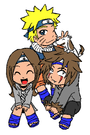 For royally_spooky, Naruto, Kiba and her OC by nocturne_dune