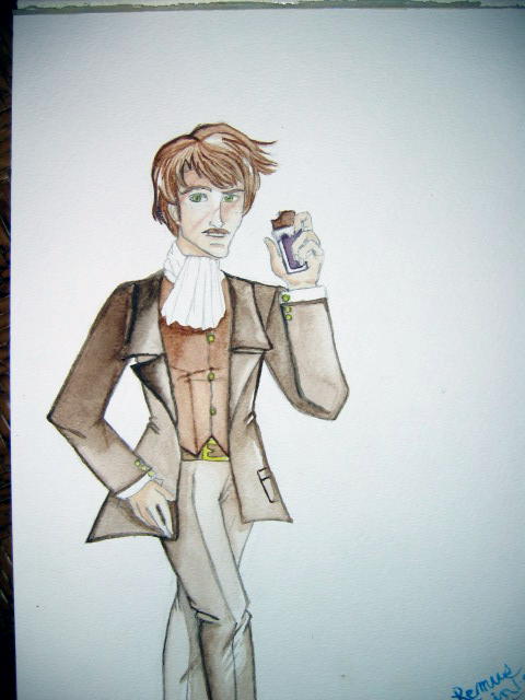 Well-dressed Remus Lupin (w/ chocolate) by nozomiwhitewolf