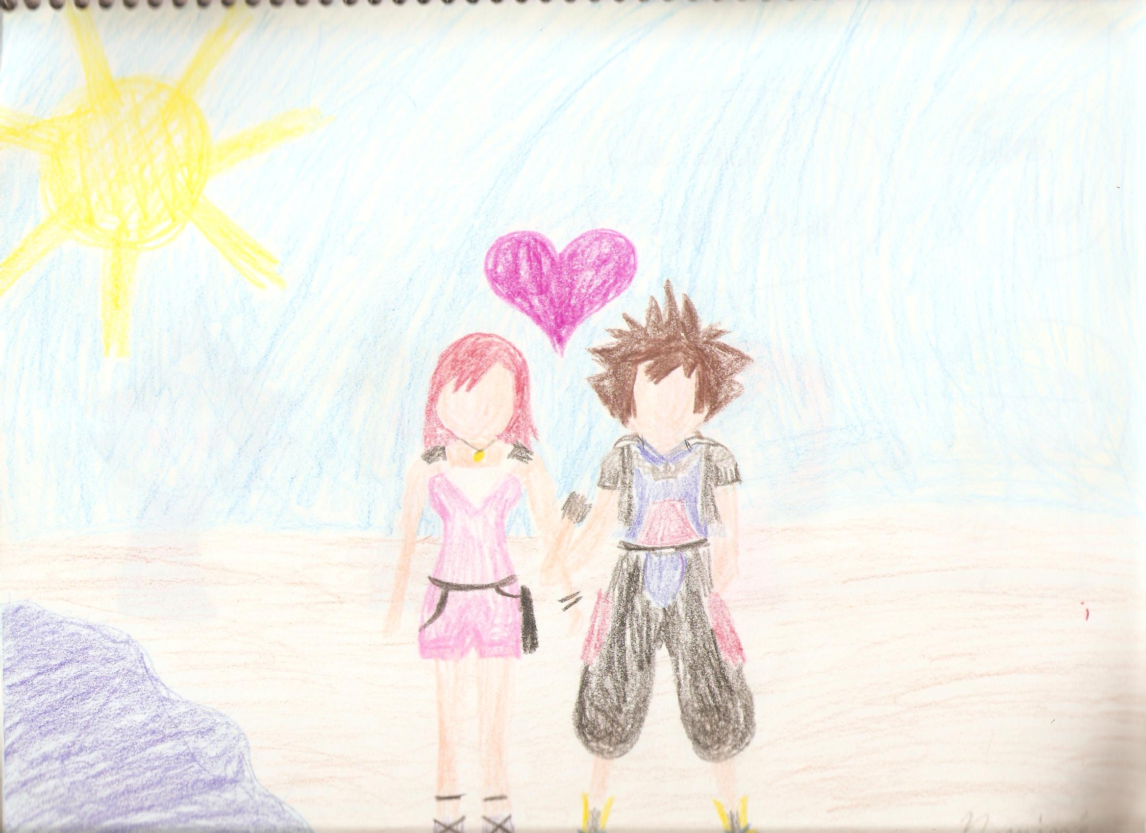 Sora and Kairi: By Namine by nupinoop296