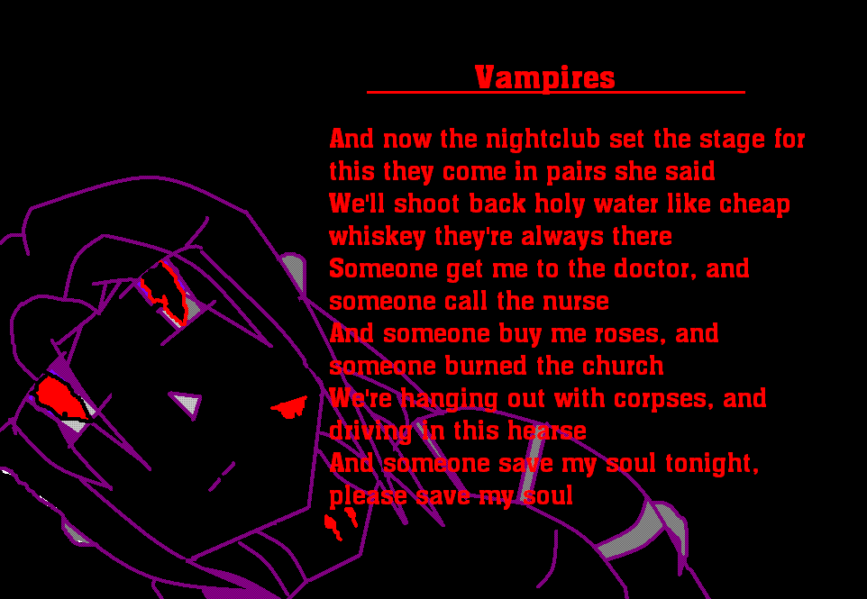 Vampire (with vampires will never get you by mcr) by nyie_kora