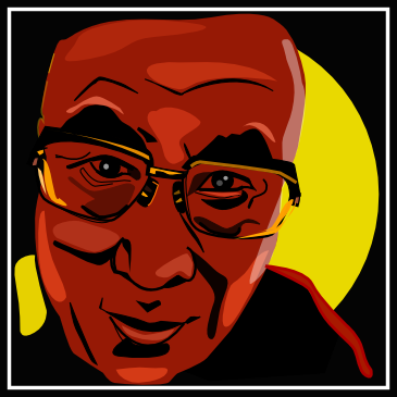 dalai lama vector portrait by Obcodis
