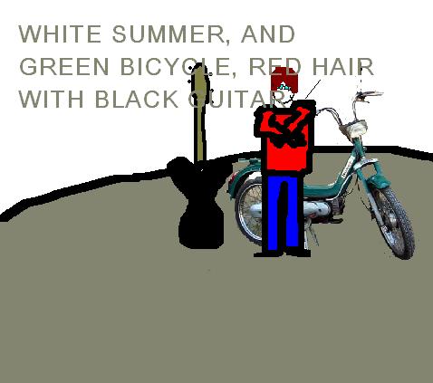 White Summer and Green Bicycle by Ogloppest