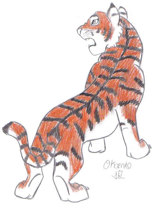 A Tiger growls by Okamiko0688