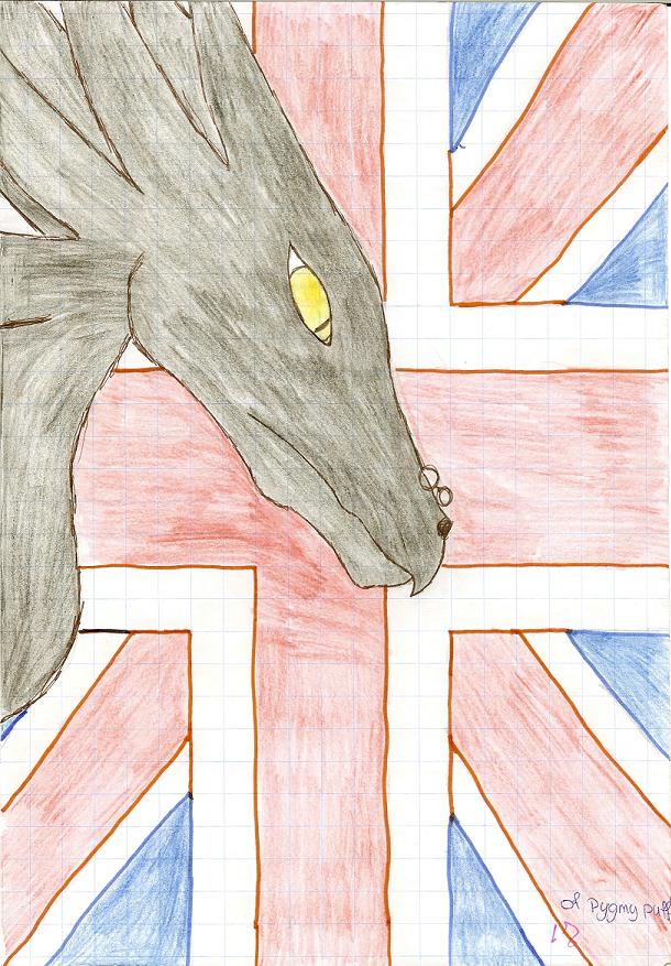 dragon with the english flag by OliverandJames4ever