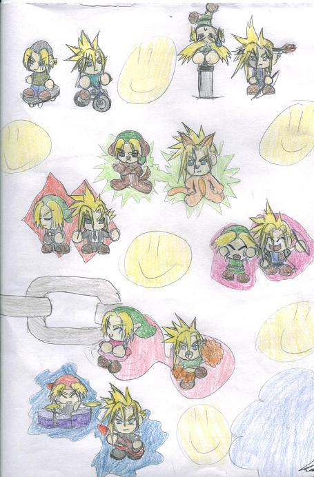 Link and Cloud as Chibis by OmegaAngel
