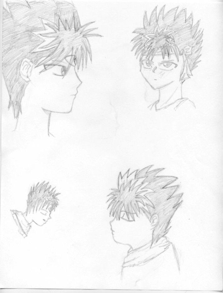 The many faces of Hiei by Oni-Maru