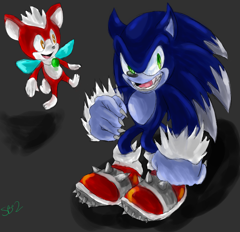 sonic the werehog and chip by Only_One