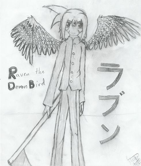 Raven The Demon Bird -sketch- by Onyxina