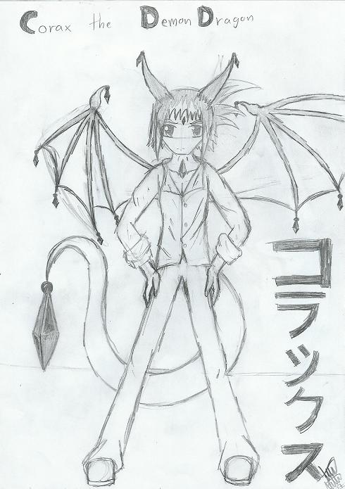 Corax The Demon Dragon -sketch- by Onyxina