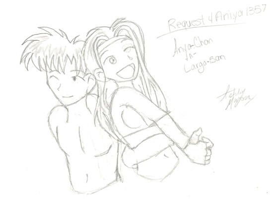 Request 4 Aniya1357 Aniya-chan and Largo-san by Ophelia_chan