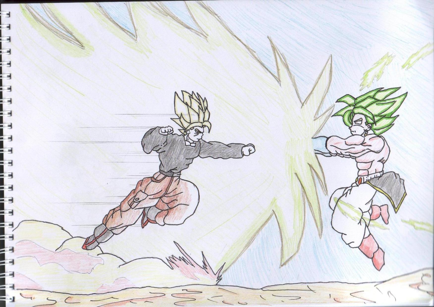Goku Vs Broly by OrangeVegetio