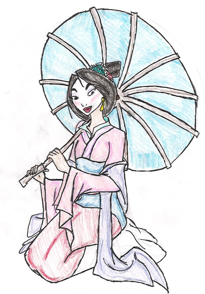 Mulan With Parasol by Orichalcos_Harpie