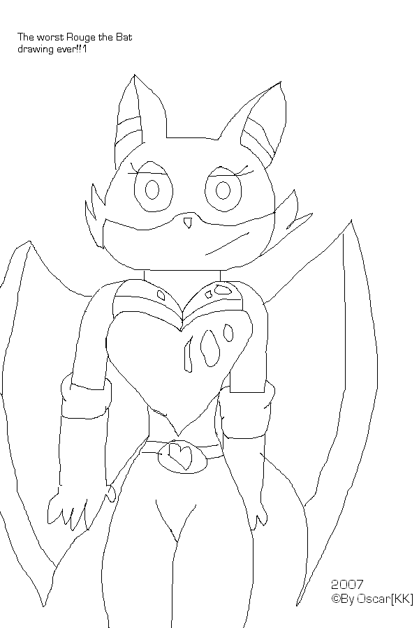 The worst Rouge the Bat drawing ever!!1 by Oscar666