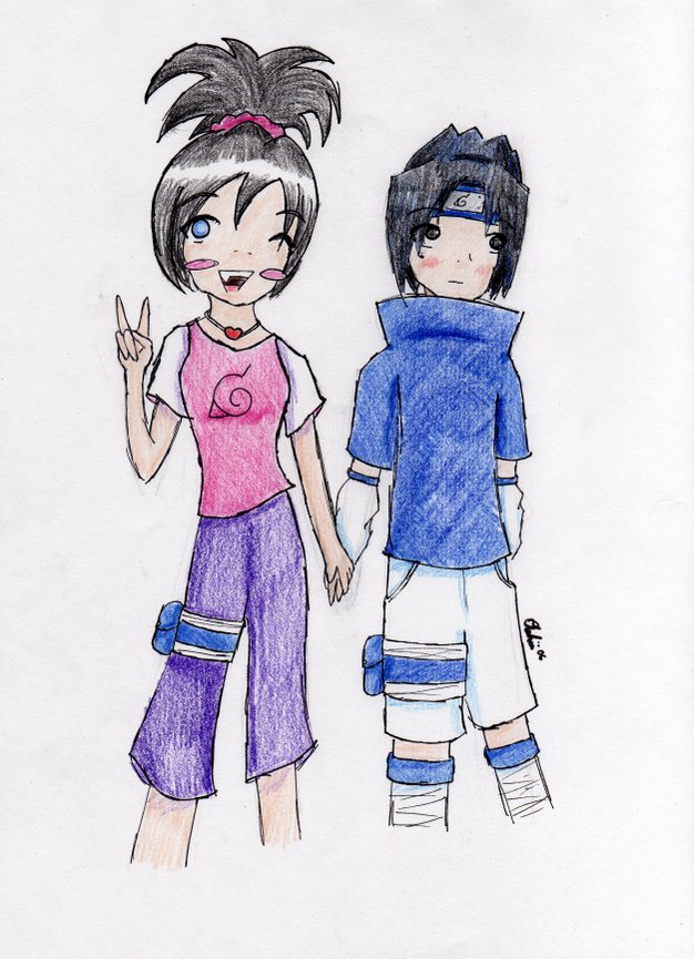 Akina and Sasuke!  Request for strawberry_kissez!! by Oshii-chan
