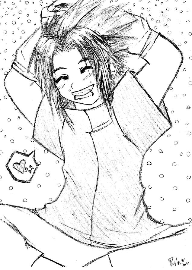 Sasuke grins (= by OverDramaticHeart