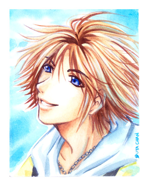 tidus water color by oinkwarrior