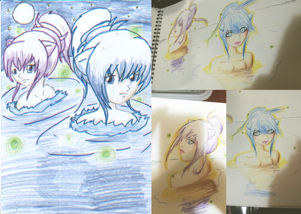 Incomplete project redraw "Summer moons bathe" by orianajones