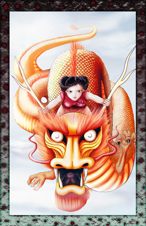 Golden Chinese Dragon by otaku