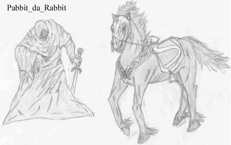 Ringwraith and Horse by Pabbit_da_Rabbit