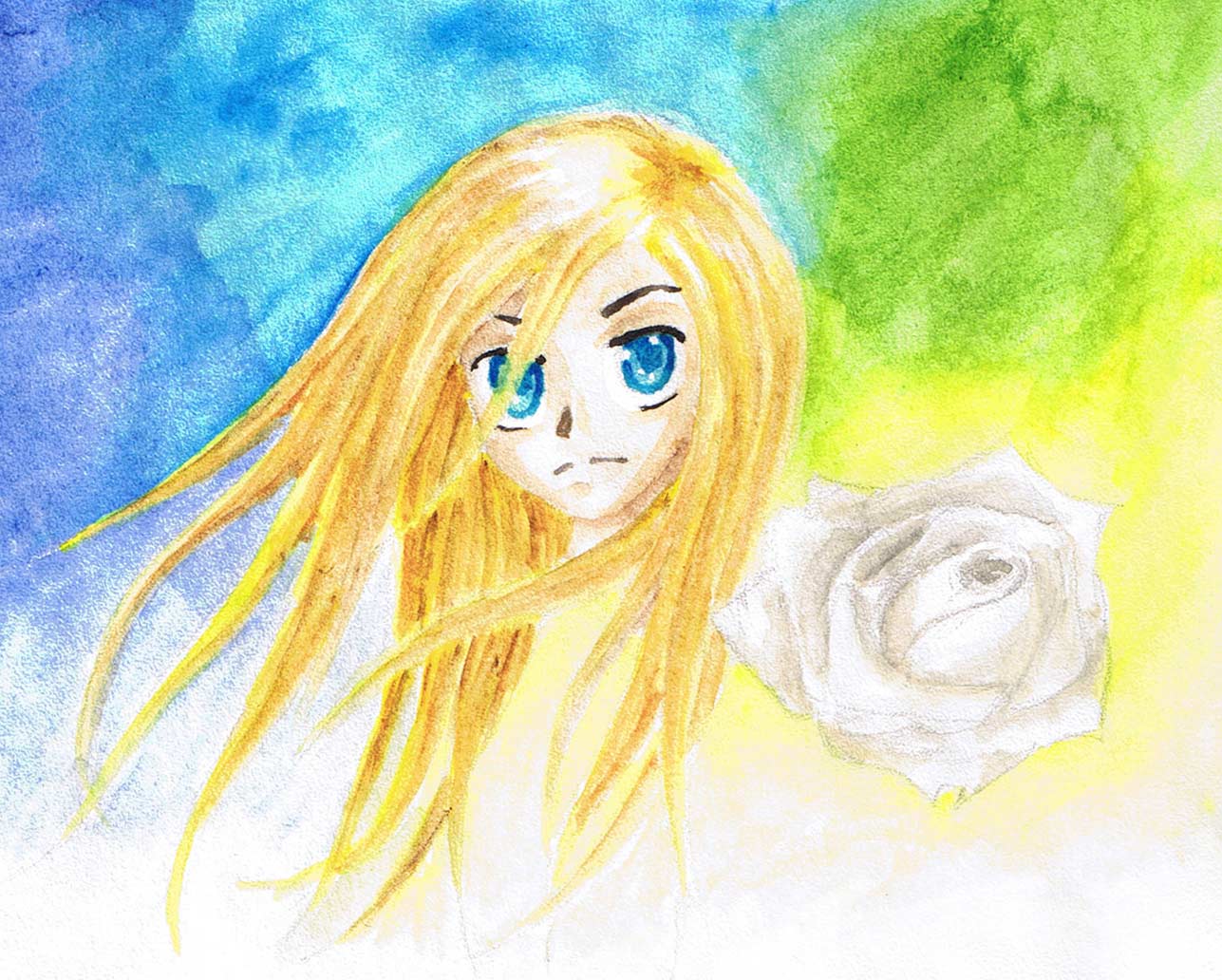 Golden Hair and the White Rose by Pabbit_da_Rabbit