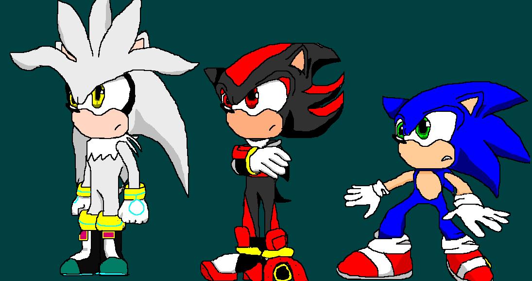 Silver, Shadow and Sonic by Pabdahedgehog
