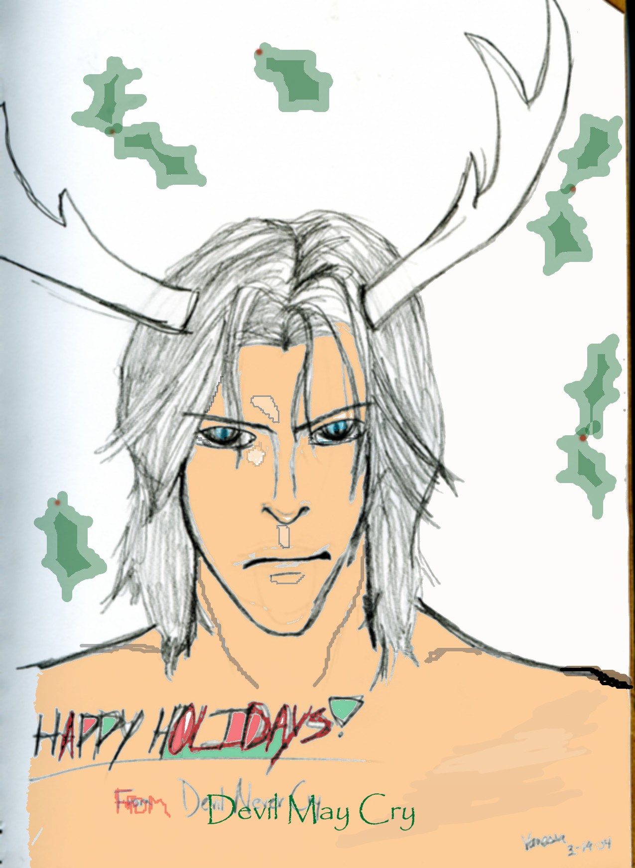 Dante wishes you a happy Holidoom! by PapercutDevil