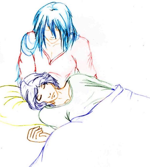 Sasuke and Kasai-colored line art by PassionateShadow