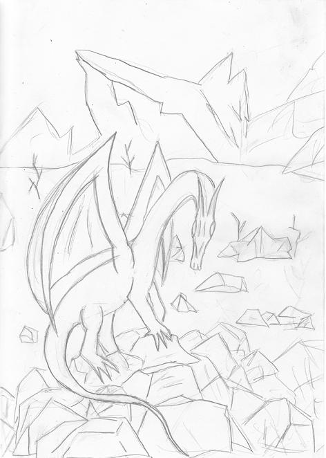 a sketch of a sketch of a dragon by Pegasus