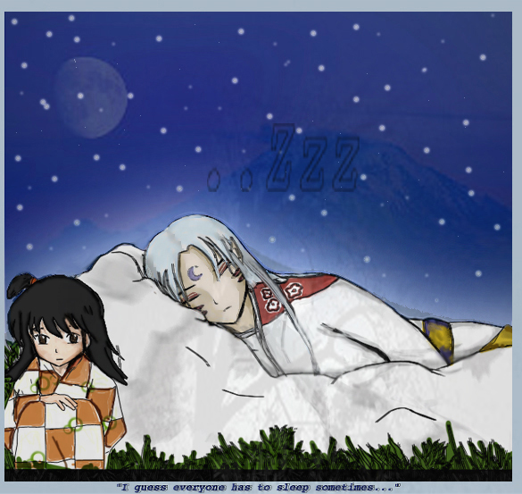 Sleeping Sesshoumaru-sama (Sesshy and Rin) by PenguinAffinite