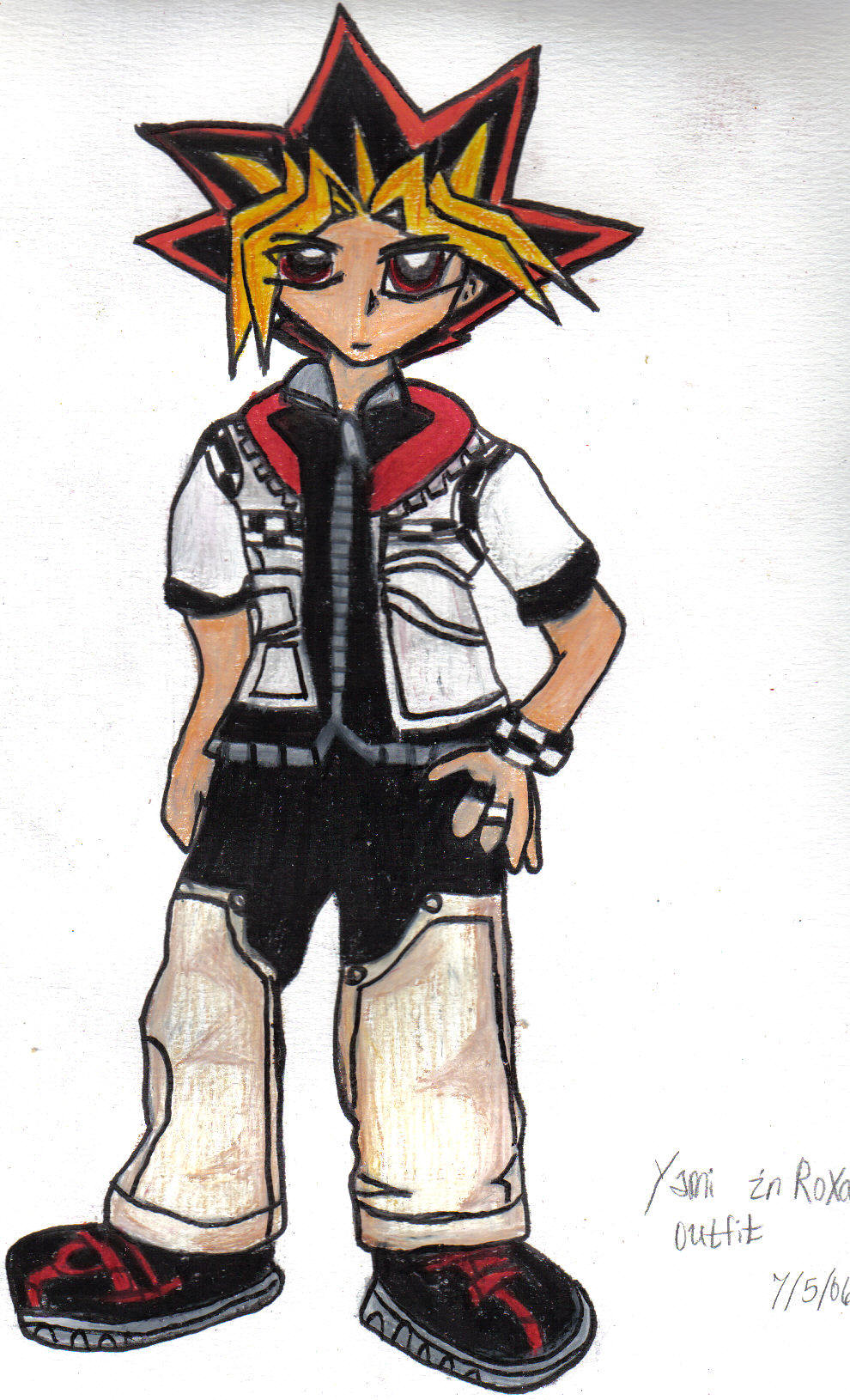 Yami in Roxas' outfit colored by PharaohAtemu