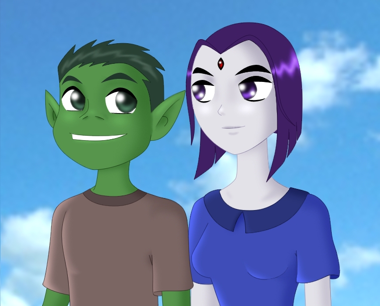 Beastboy and Raven by PhoenixBird