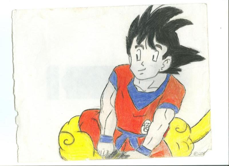 Goku on Nimbus by Physco_Squirrel