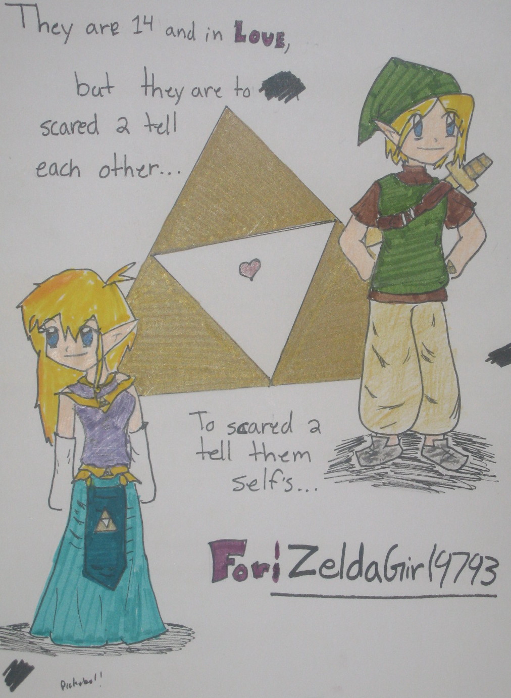 For ZeldaGirl-Link and Zelda by PickaBlu