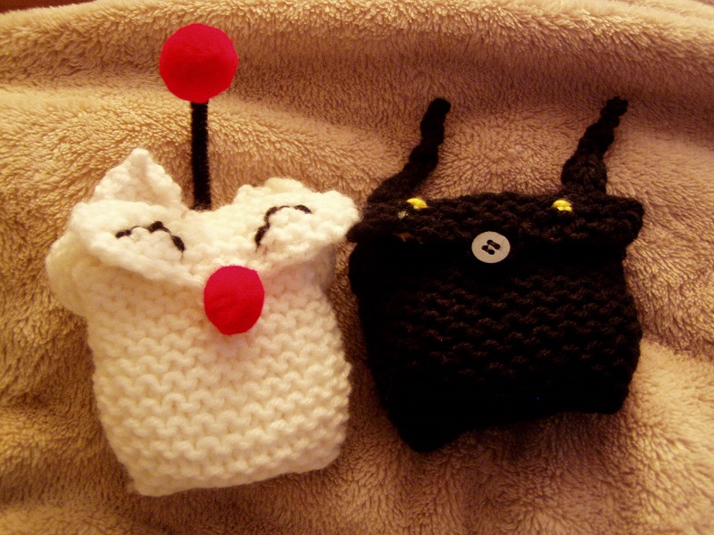 Moogle and Heartless pouches by Pocky_PixieSticks_Anime