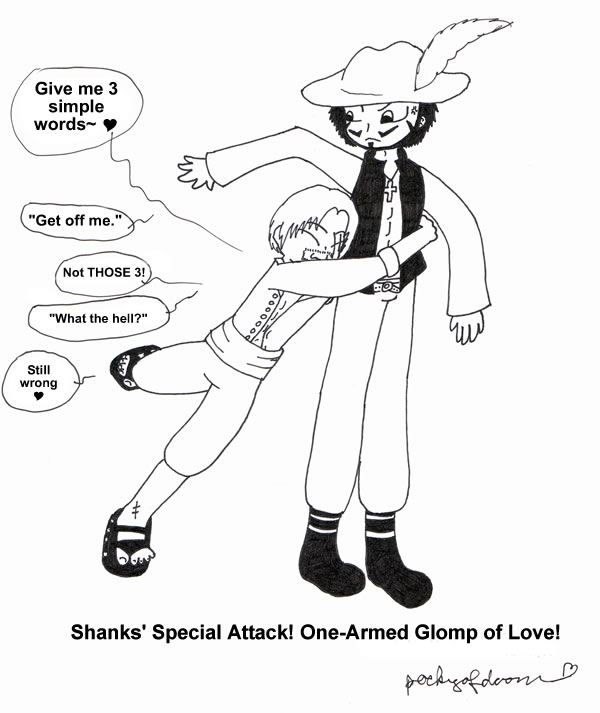 Shanks and Mihawk for B-san by PockyofDoom