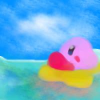 Kirby on his WarpStar by Popuri_Friend