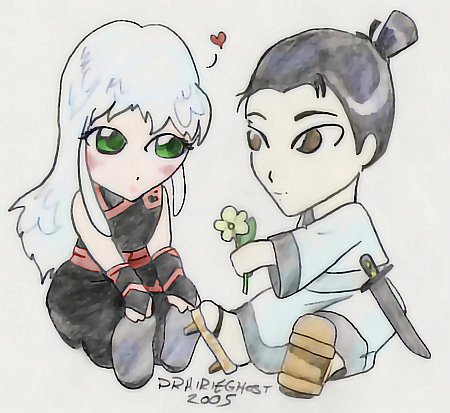 Chibi Jack and Lora--Affections by Prairieghost