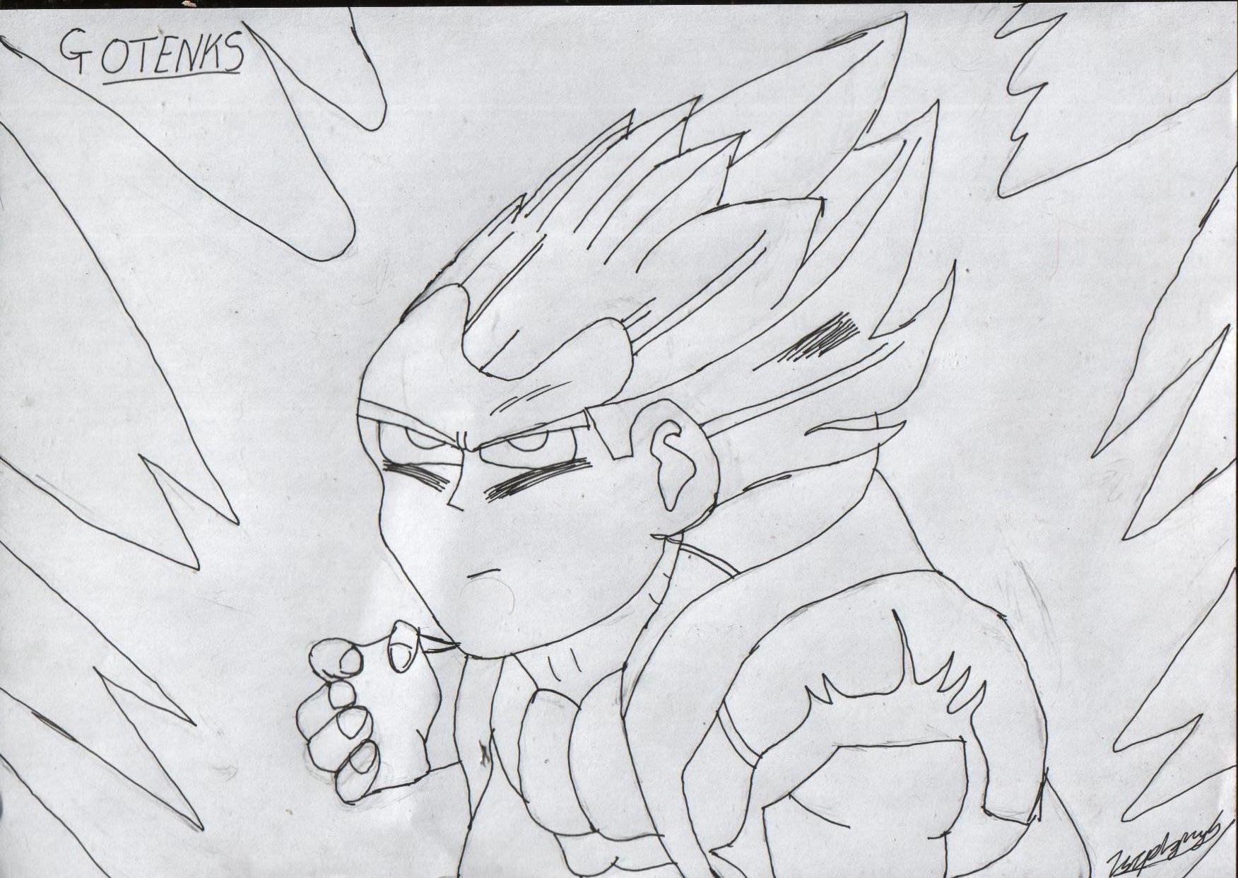 Gotenks(uncoloured) by Prinnylover