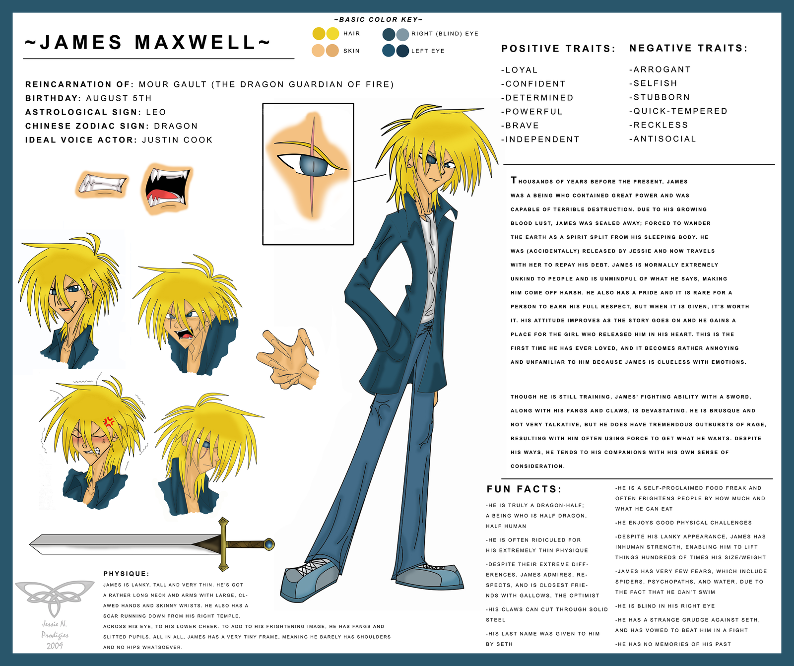 Character Sheet: James Maxwell by Prodigies