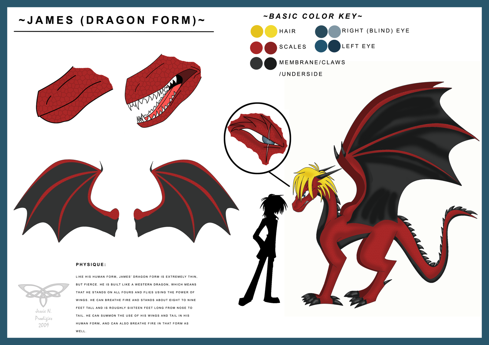 Character Sheet: James (Dragon Form) by Prodigies
