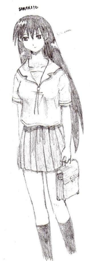 Sketch of Sakaki by PsychoLuckie