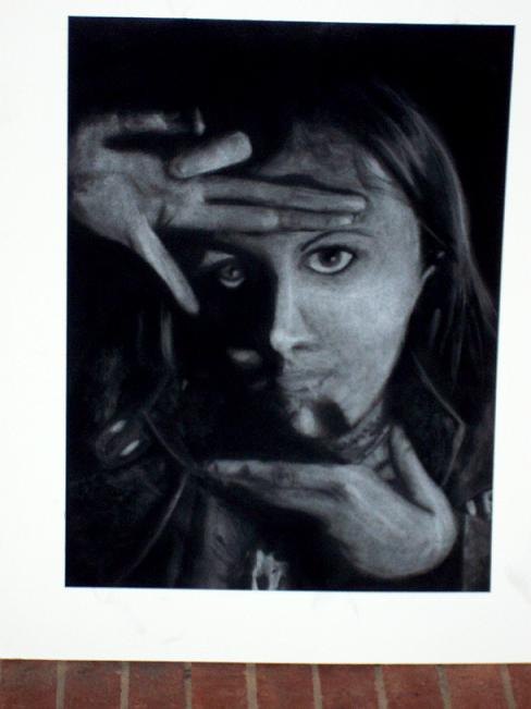 Self portrait in charcoal by PuNkPoP