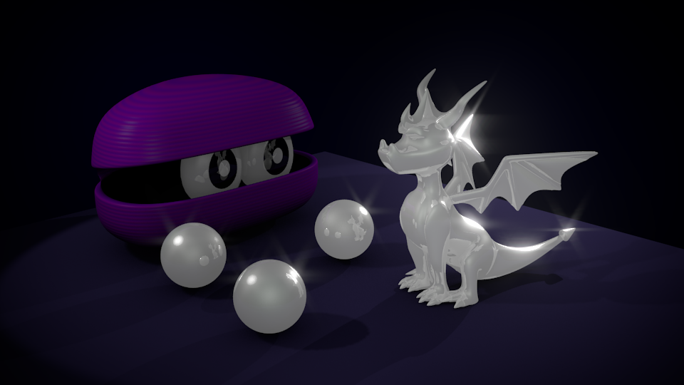 Spyro Life Statue and Pearls by PyroDragoness