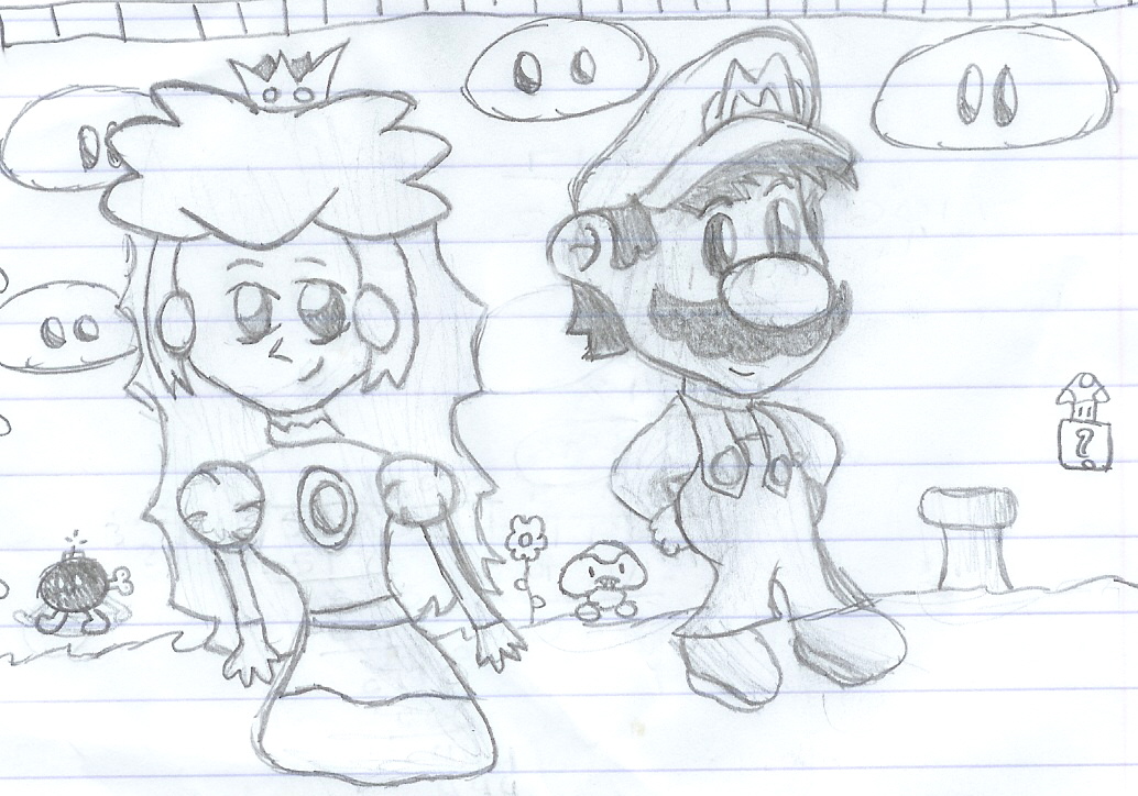 mario and peach (request) by pacmaster2000