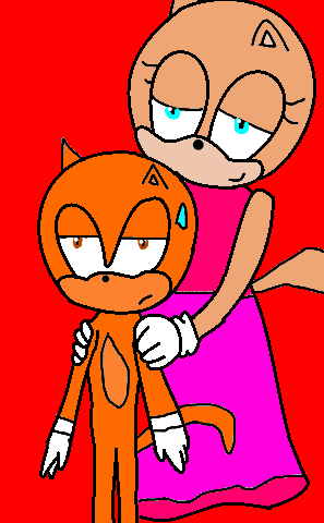 orange and his mom by papiocutie