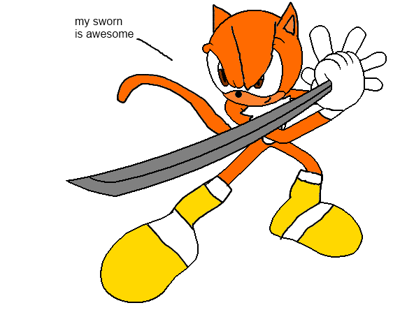 orange's awesome sword by papiocutie