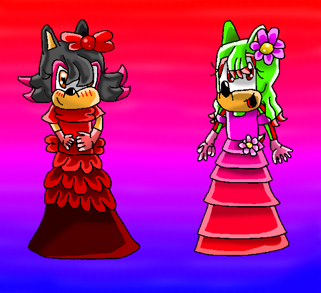 Shade and Rebucca's dresses :D by papiocutie
