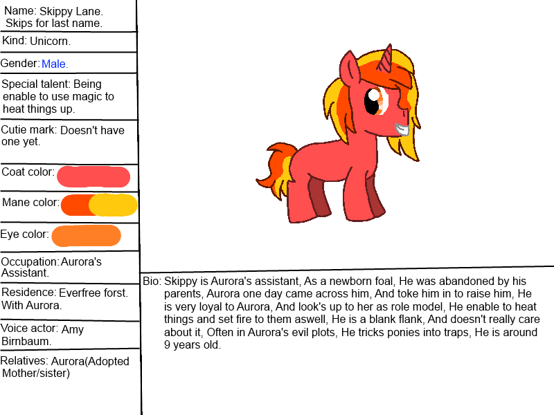 Pony bio. by papiocutie
